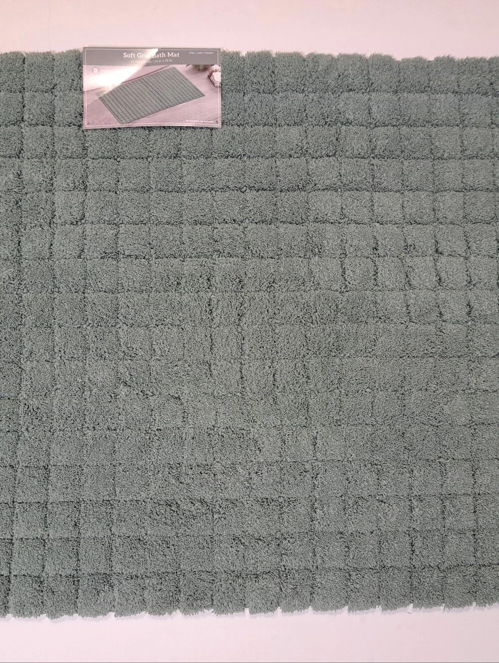 Soft Textured Grid Bathroom Bath Rug Green Devgiri 24